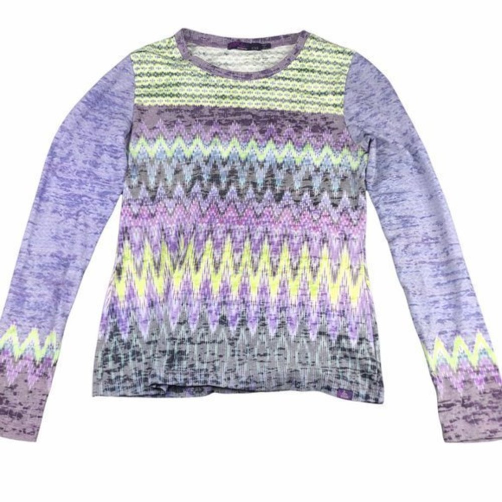 Prana Lottie Yoga Shirt Womens Burnout Long Sleeve Lightweight XXS